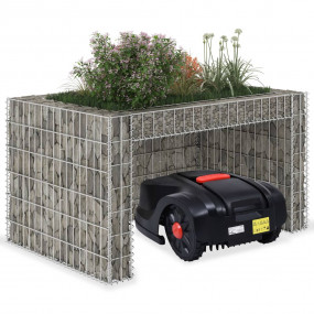 Lawn Mower Garage Silver Steel wire 43.3 x 31.5 x 23.6 ...