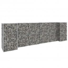 Gabion Planter Silver Steel wire 102.4 in x 15.7 in x 3...