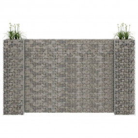 Gabion Planter Silver Steel wire Large Decorative Inlay...