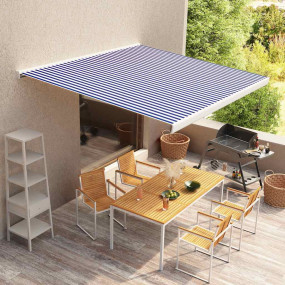 Awning Top Blue and white 100% Polyester with PU coatin...