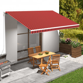 Awning Orange and brown (striped) Polyester with PU coa...