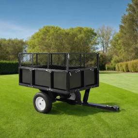 Tipping Trailer Black Steel Large Detachable Tipping Tr...