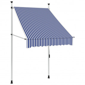 Retractable Awning Blue and white stripes