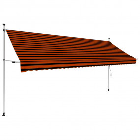 Retractable Awning Orange and Brown