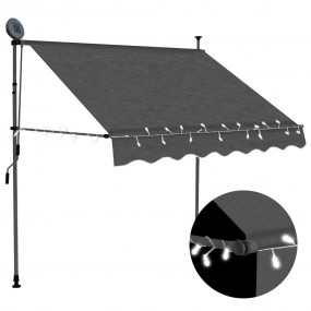 Retractable Awning Anthracite 100% polyester with PU co...