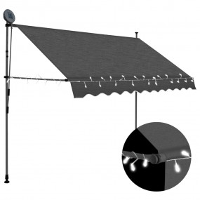Retractable Awning Charcoal Polyester with PU coating