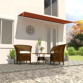 Awning Orange and Brown Steel, 100% polyester with PA c...