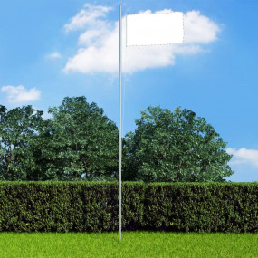 Flagpole Silver Aluminum 20.3 ft Flagpole Cylindrical M...