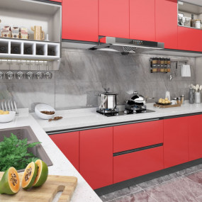 Furniture Film Red PVC 196.9x35.4 in Waterproof materia...