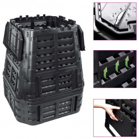 Compost Bin Black Plastic Large Locks Compost Bin Squar...