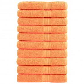 Sauna Towel Set of 10 Orange 100% Cotton 31.5 x 78.7 in