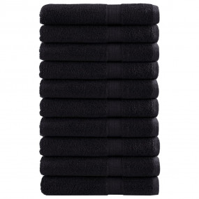 Sauna Towel Set of 10 Black 100% ring-spun cotton Extra...