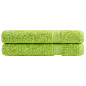 Towel Set of 2 Apple Green 100% Cotton 39.4 x 78.7 in T...