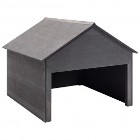 Lawn Mower Garage Grey Wood-Plastic Composite 31.5x31.5...