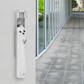 Ashtray Silver Stainless Steel Compact Wall Mount Moder...