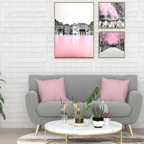 Wallpaper Set of 10 White PE Foam 27.6 x 30.3 in Wallpa...