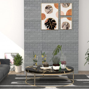 Wallpaper Set of 40 Anthracite PE foam Large Wallpaper