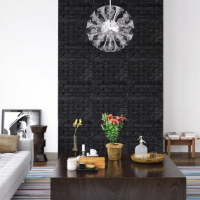 Wallpaper Set of 40 Black PE Foam 27.6 x 30.3 in Wallpa...