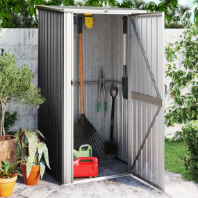 Garden Shed Anthracite Galvanized steel 46.7x38.2x82.5 ...