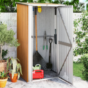 Garden Shed Brown Galvanized Steel, Plastic Medium Gard...