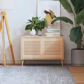 Cabinet Door Set of 2 Natural Wood Solid Pine Wood Stan...