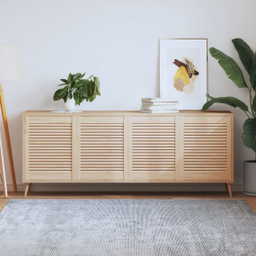 Cabinet Door Set of 4 Natural Pine Solid Pine Wood Medi...