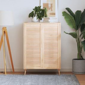Cabinet Door Set of 2 Natural Pine Solid Pine Wood Smal...