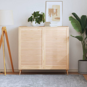 Cabinet Door Set of 2 Natural Pine Solid Pine Wood 39.1...