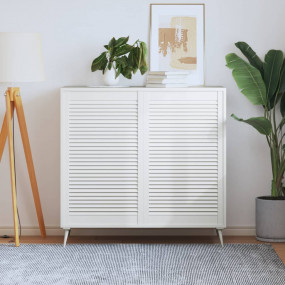 Cabinet Door Set of 2 White Solid Pine Wood 39.1 x 23.4...