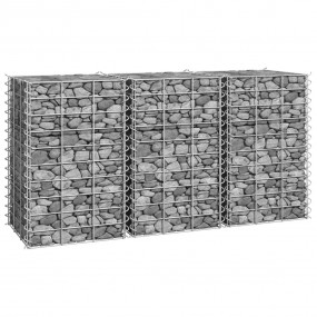 Gabion Raised Bed Silver Iron 11.8 x 11.8 x 19.7 in