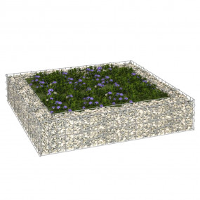 Gabion Raised Bed Silver Galvanized steel 39.4x39.4x7.9...