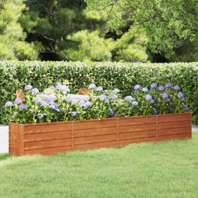 Garden Raised Bed Rusty Corten steel 126 x 15.7 x 17.7 ...