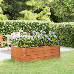 Garden Raised Bed Rusty brown Corten steel 63 x 31.5 x ...