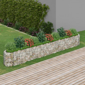 Gabion Raised Bed Silver Galvanized Iron 157.5 x 19.7 x...