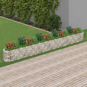 Gabion Raised Bed Silver Galvanized Iron 21.3 x 1.6 x 1...