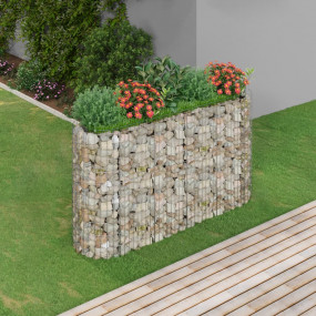 Gabion Raised Bed Silver Galvanized iron Large Heavy Du...