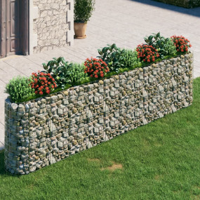 Gabion Raised Bed Silver Galvanized Steel Extra Large D...