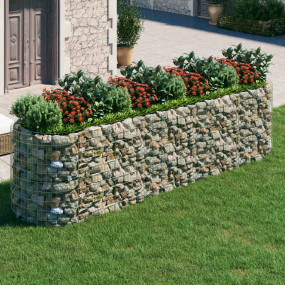 Gabion Raised Bed Silver Galvanized iron Extra Large Du...