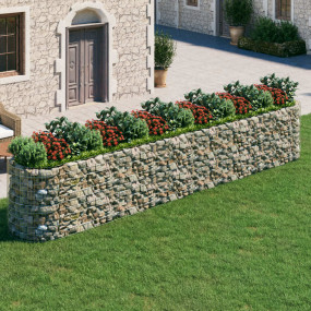 Gabion Raised Bed Silver Galvanized Iron Extra Long Tou...