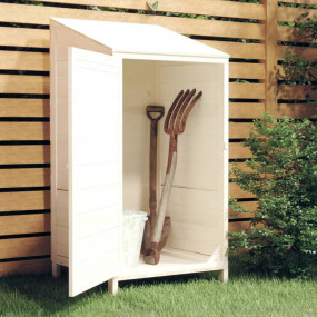 Garden Shed White Solid fir wood Small Garden Shed Rect...