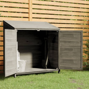 Garden Shed Anthracite Solid fir wood Medium Garden She...