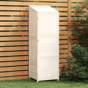 Garden Shed White Solid fir wood Medium Garden Shed Rec...