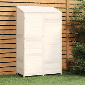 Garden Shed White Solid fir wood 40.2x20.5x68.7 in Gard...