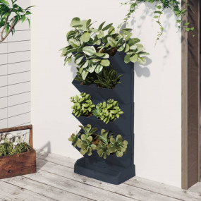 Garden Plant Set Anthracite Polypropylene Small