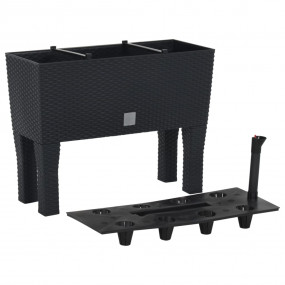 Raised Garden Bed Anthracite Polypropylene with a ratta...