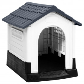 Dog House Grey, White, Black Polypropylene Small Durabl...