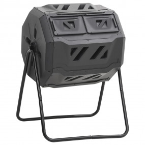 Compost Bin Black Plastic Medium Rotatable Compost Bin ...