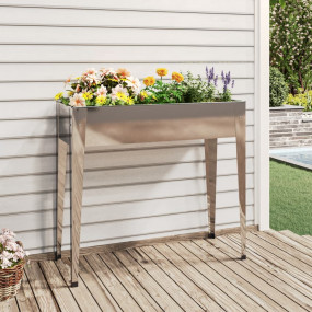 Garden Planter Metallic silver Galvanized steel Tall