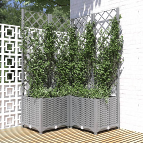 Garden Planter Light Grey Polypropylene Large Garden Pl...