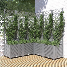 Garden Planter Light Grey Polypropylene Large Durable